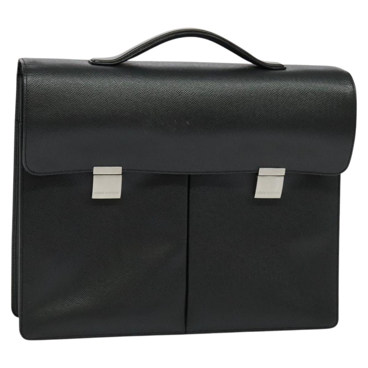 LOUIS VUITTON Taiga Serviette Kazan Business Bag Ardoise M30802 LV Auth bs25031