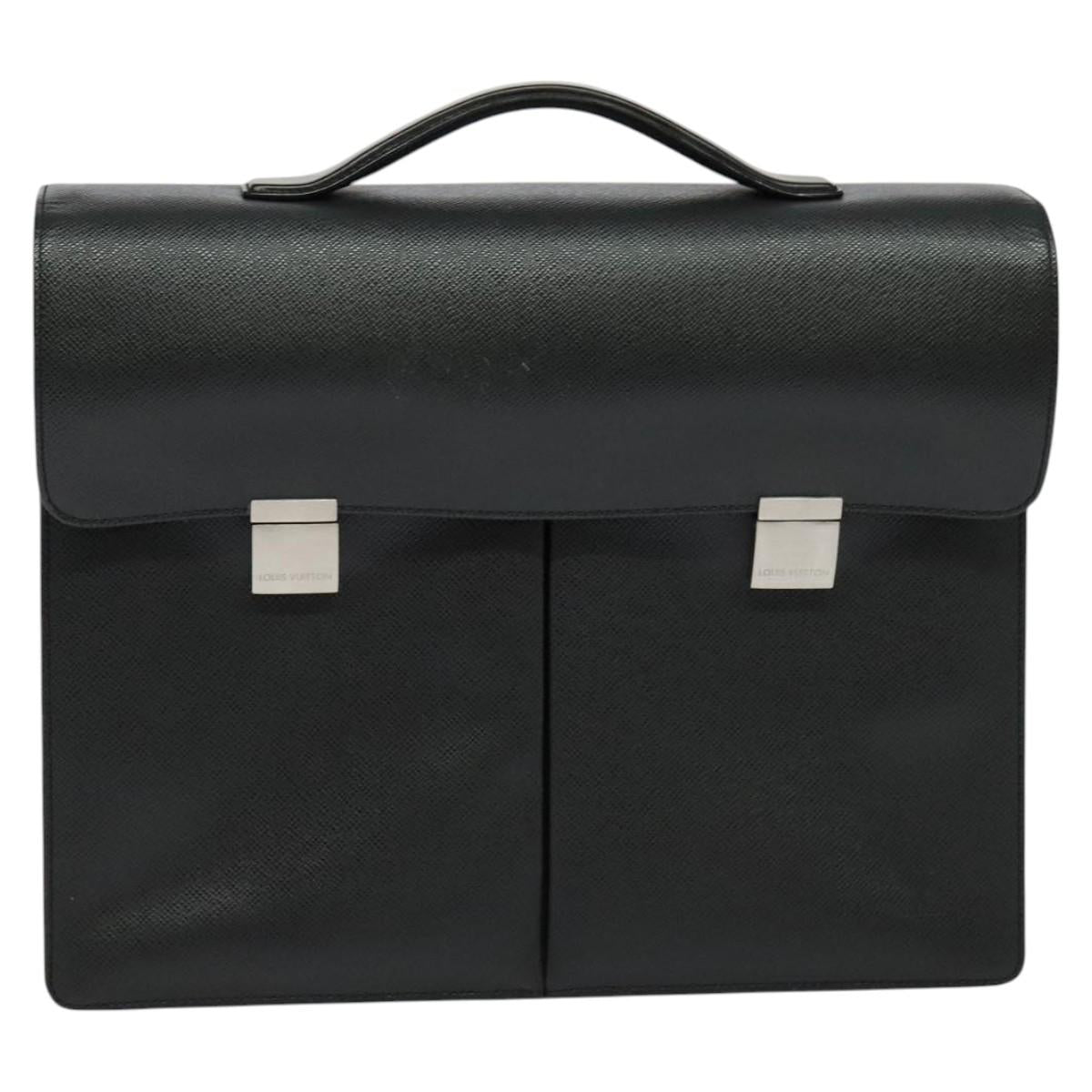 LOUIS VUITTON Taiga Serviette Kazan Business Bag Ardoise M30802 LV Auth bs25031