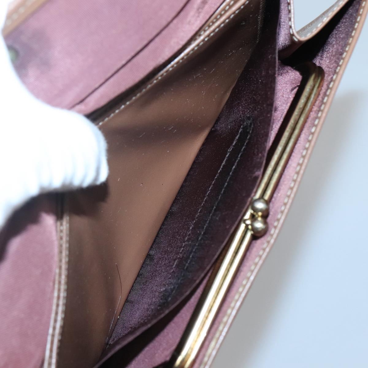 Christian Dior Honeycomb Canvas Wallet Beige Auth bs25042