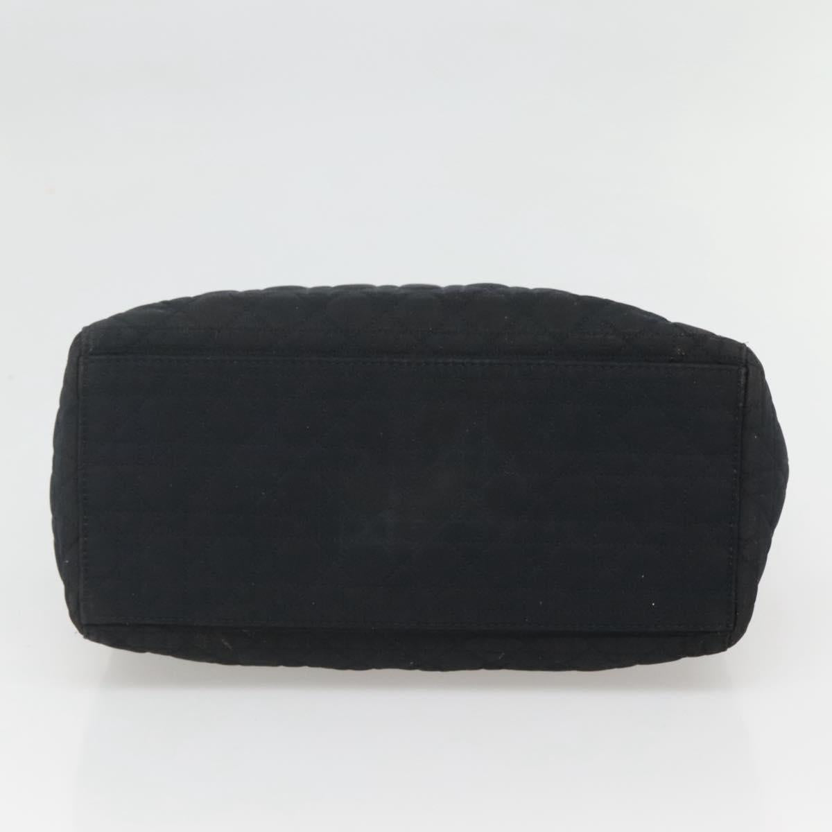 Christian Dior Canage Hand Bag Nylon Navy Gold Auth bs25043