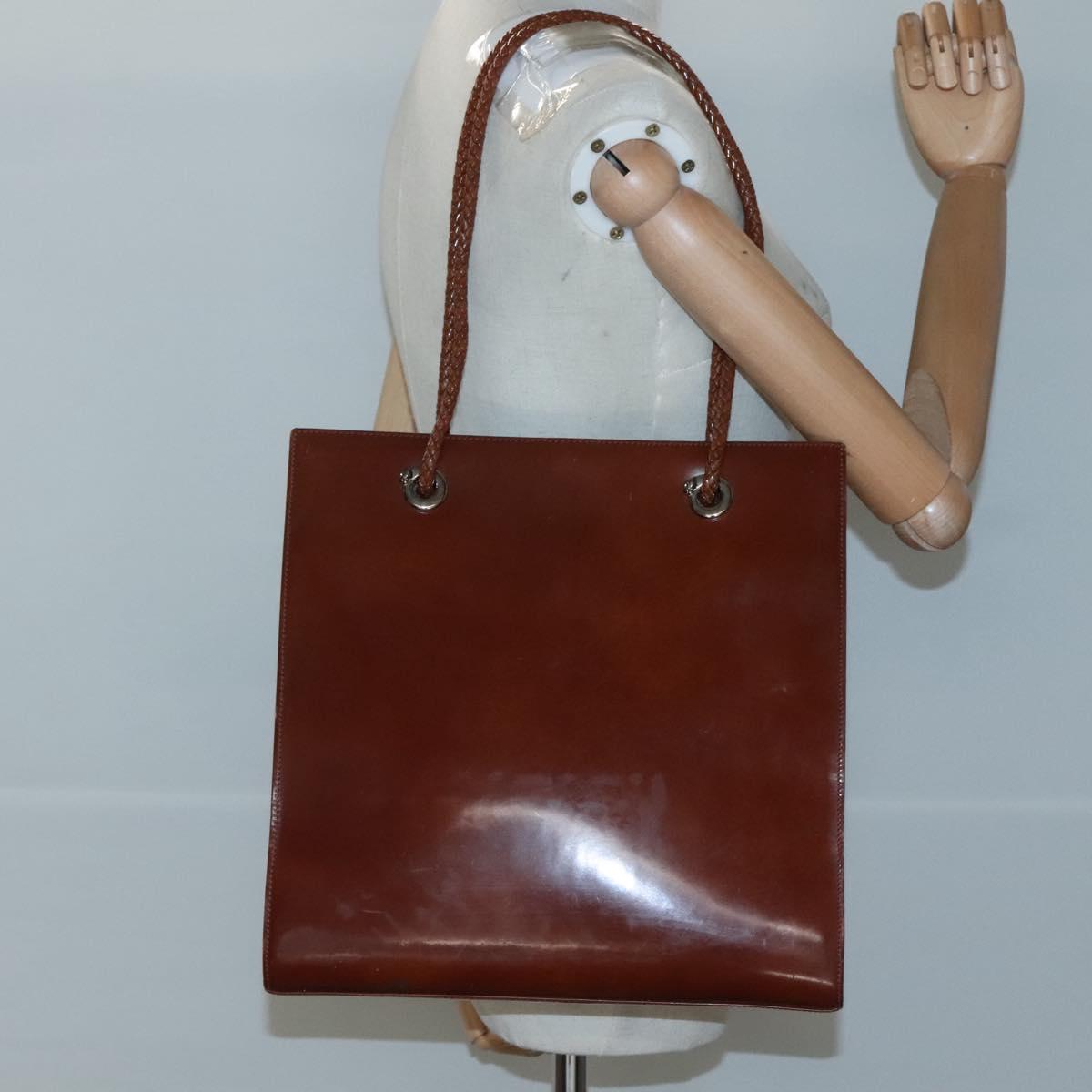 CARTIER Tote Bag Leather Brown Auth bs25048