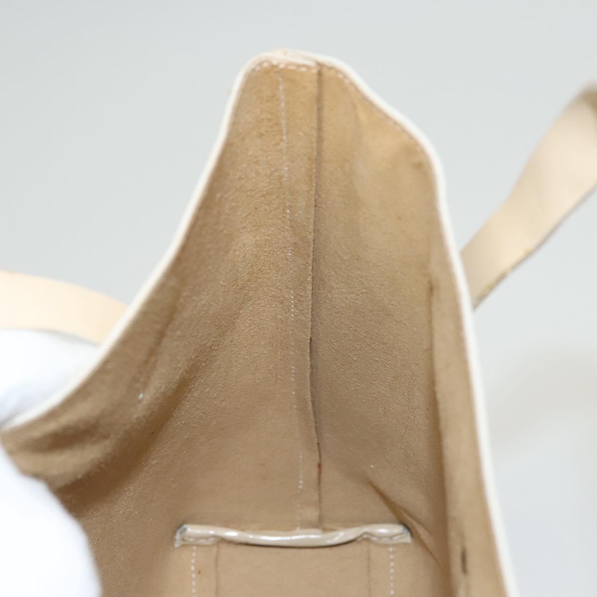 GUCCI Hand Bag Enamel Beige 000 2058 0558 0 Auth bs25058