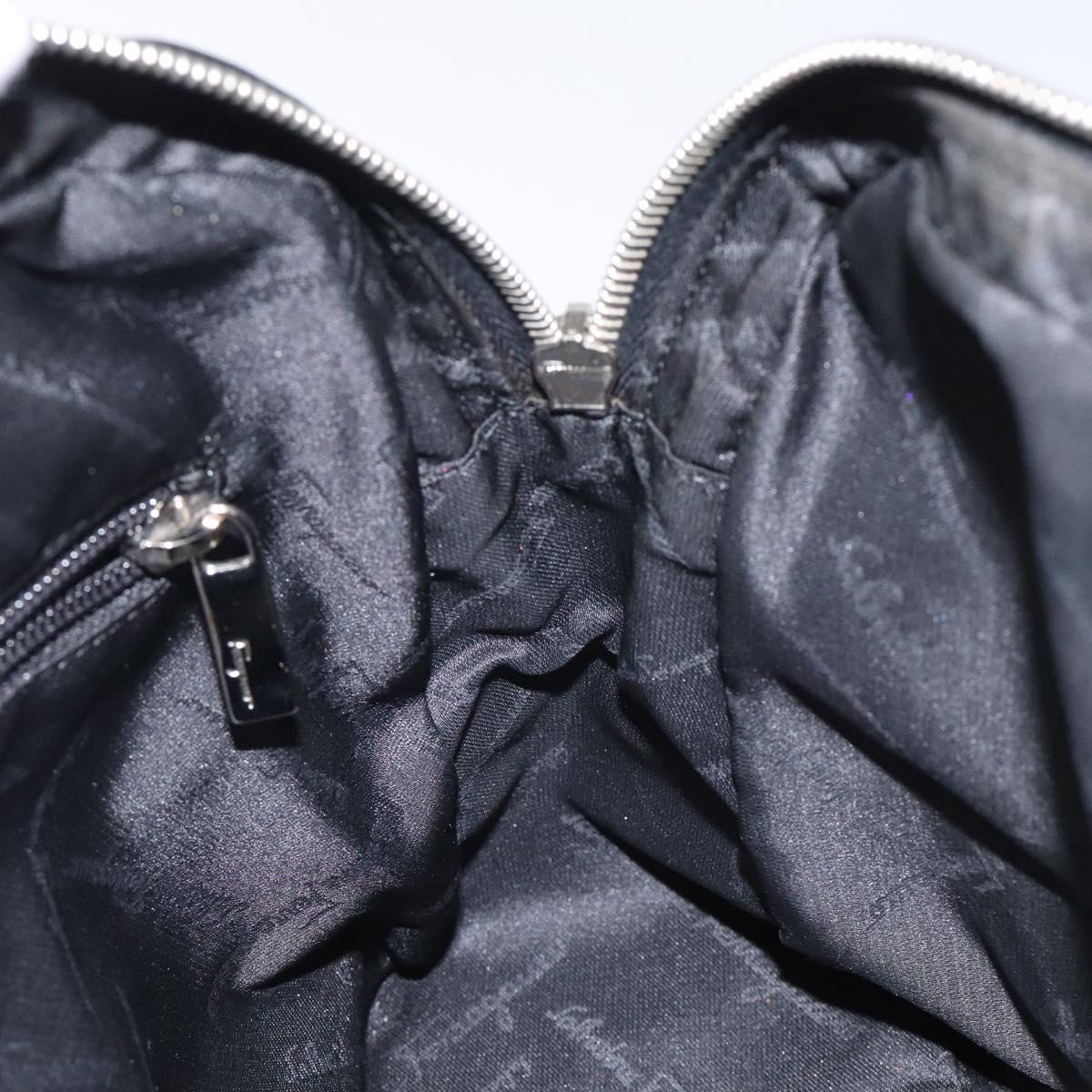 Salvatore Ferragamo Vala Shoulder Bag Nylon Black Silver Auth bs25066