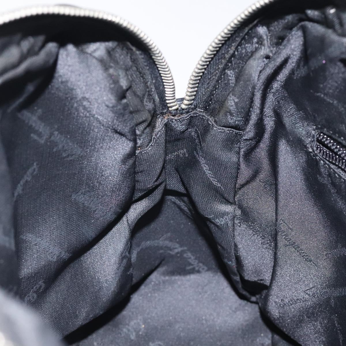 Salvatore Ferragamo Vala Shoulder Bag Nylon Black Silver Auth bs25066