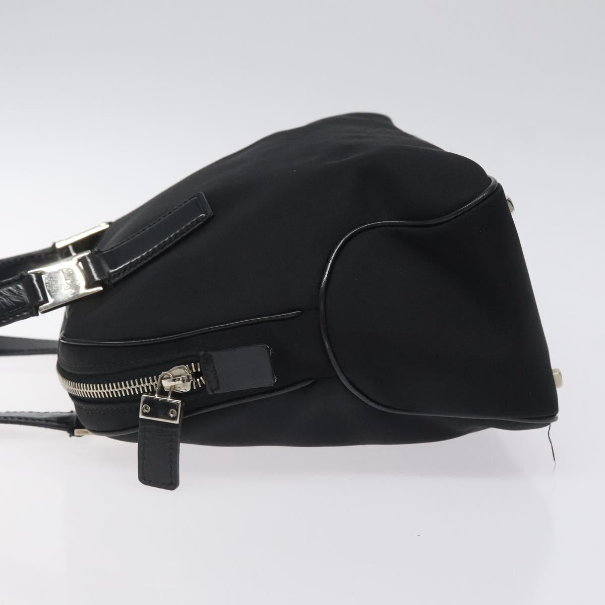 Salvatore Ferragamo Vala Shoulder Bag Nylon Black Silver Auth bs25066