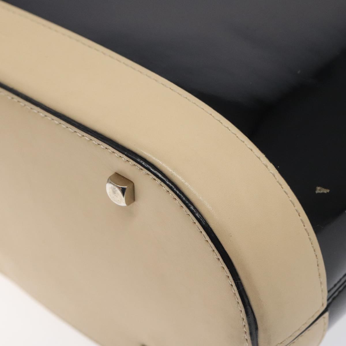 Salvatore Ferragamo Tote Bag Enamel Black Silver Auth bs25067