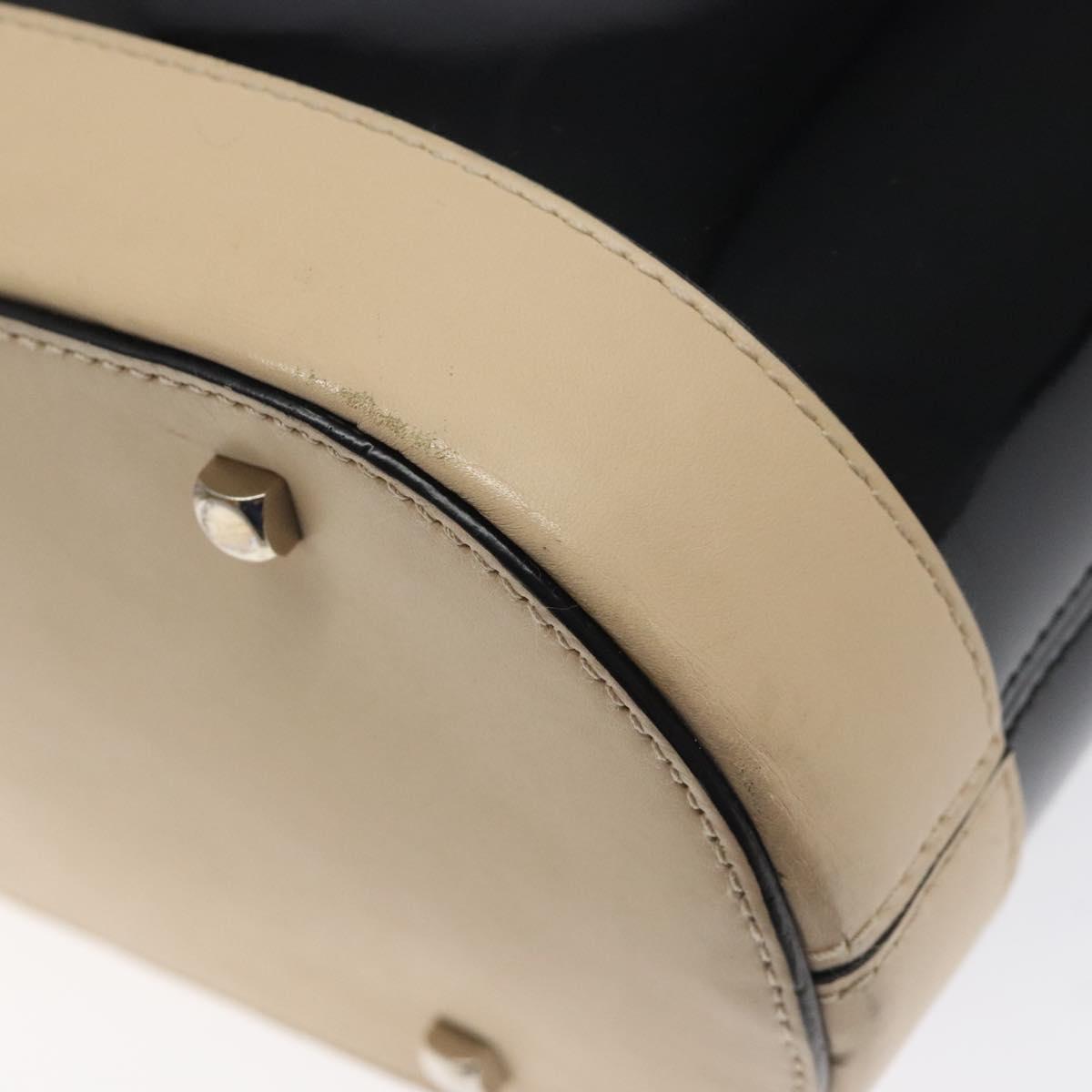 Salvatore Ferragamo Tote Bag Enamel Black Silver Auth bs25067