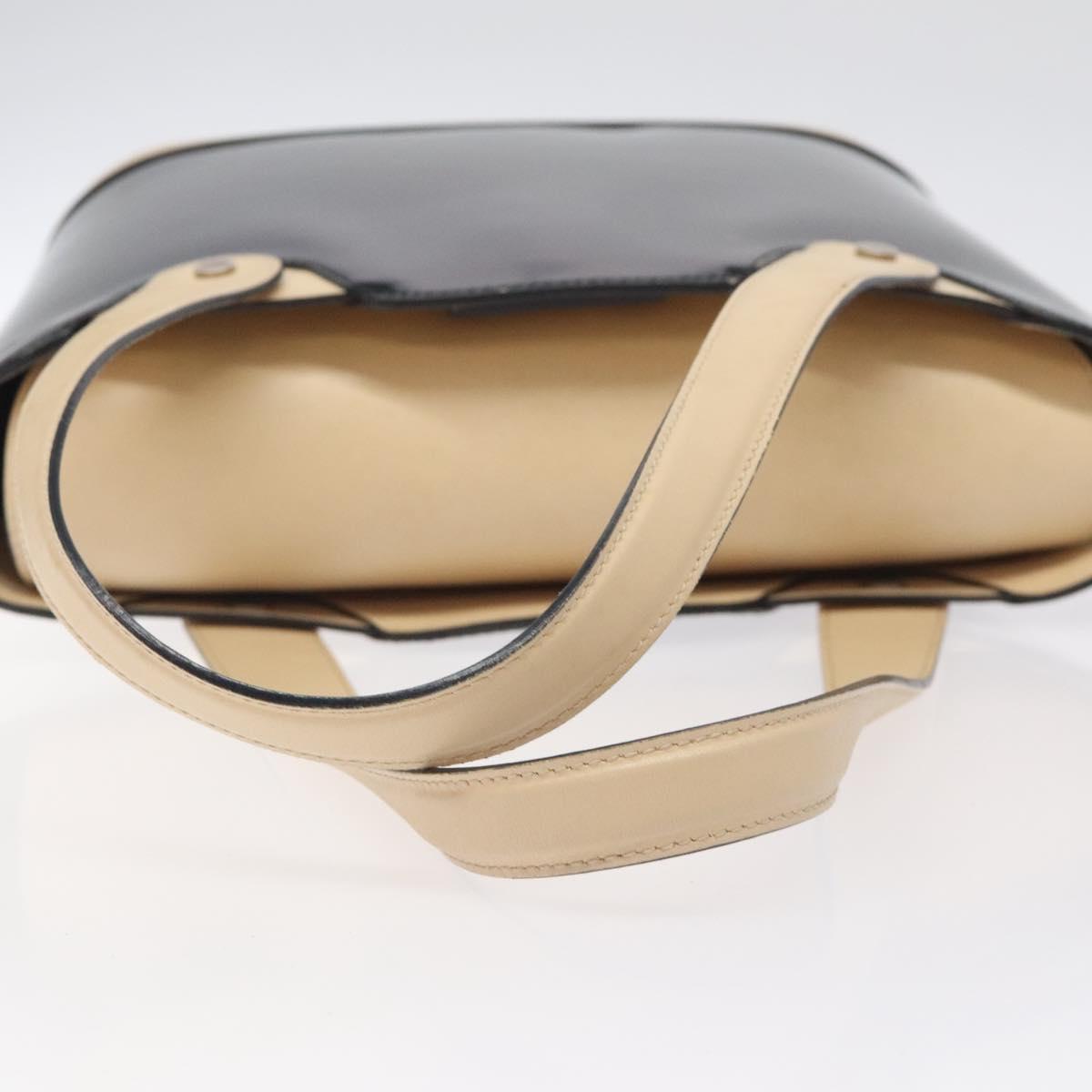 Salvatore Ferragamo Tote Bag Enamel Black Silver Auth bs25067