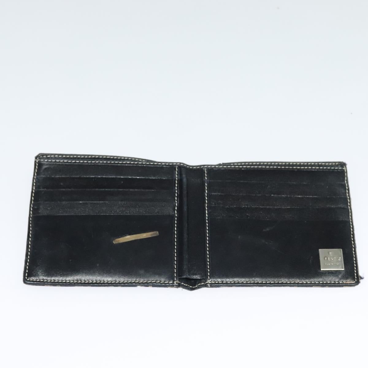 FENDI Zucca Canvas Zucchino Canvas Wallet 2Set Black Brown Navy Auth bs25082