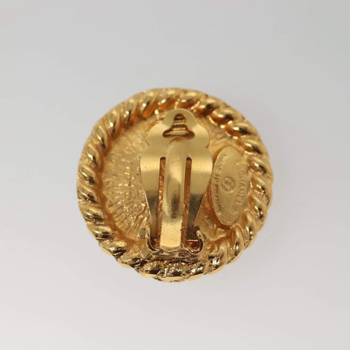CHANEL Earring metal Gold CC Auth bs25107