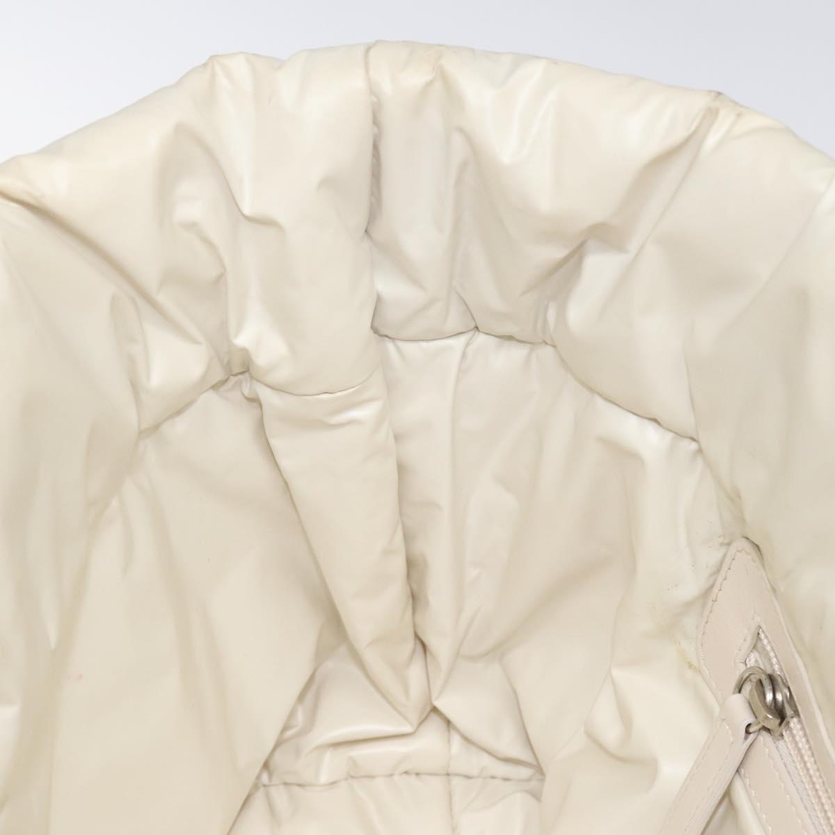 CHANEL Coco Cocoon PM Hand Bag Nylon White Multicolor Silver CC Auth bs25111