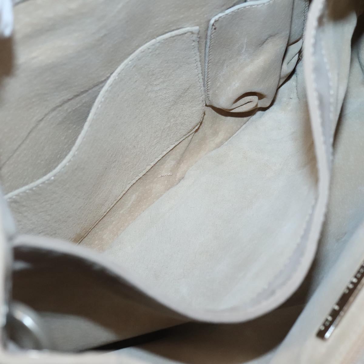 BOTTEGA VENETA Shoulder Bag Leather Beige Silver Auth bs25133