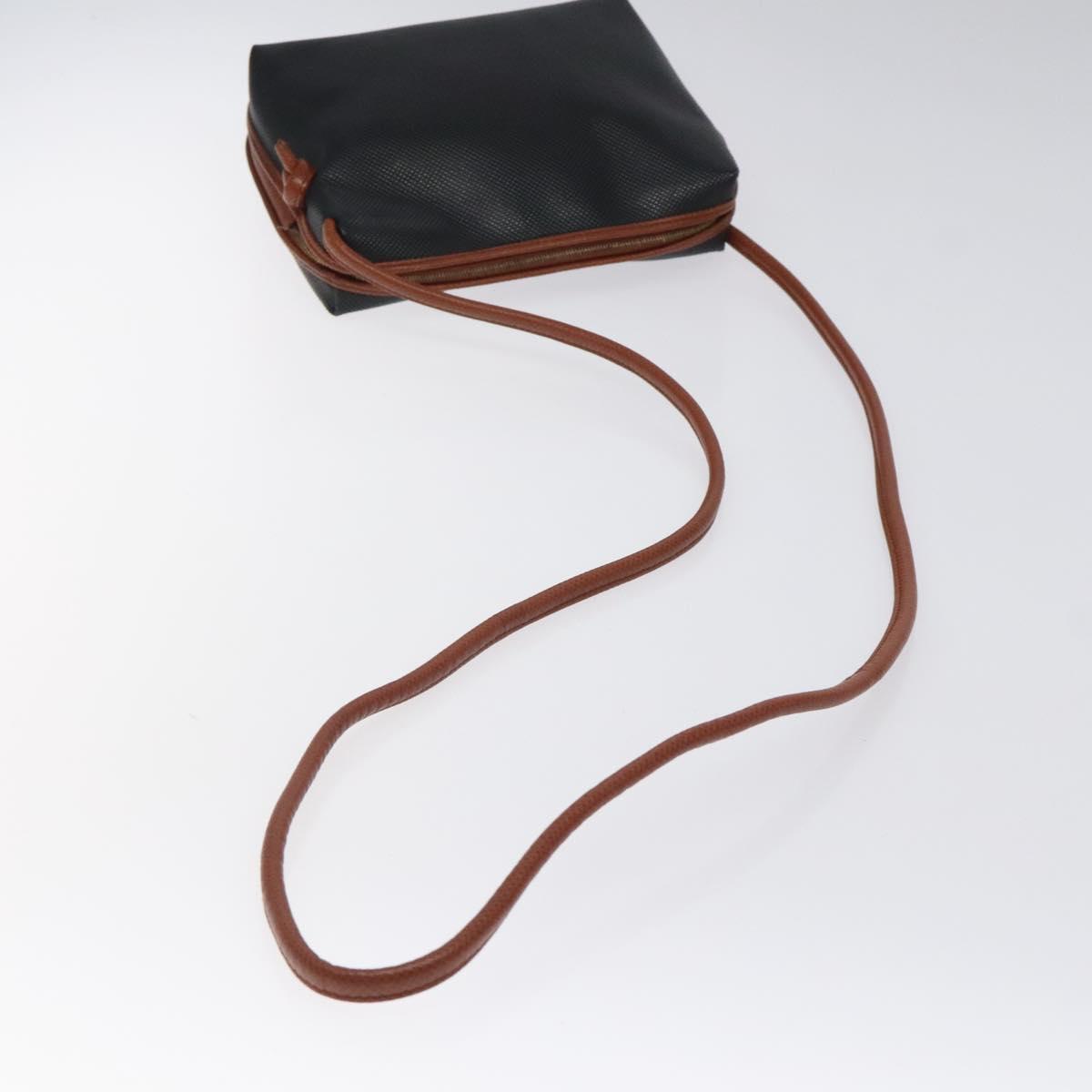 BOTTEGA VENETA Shoulder Bag PVC Black Brown gold Auth bs25135