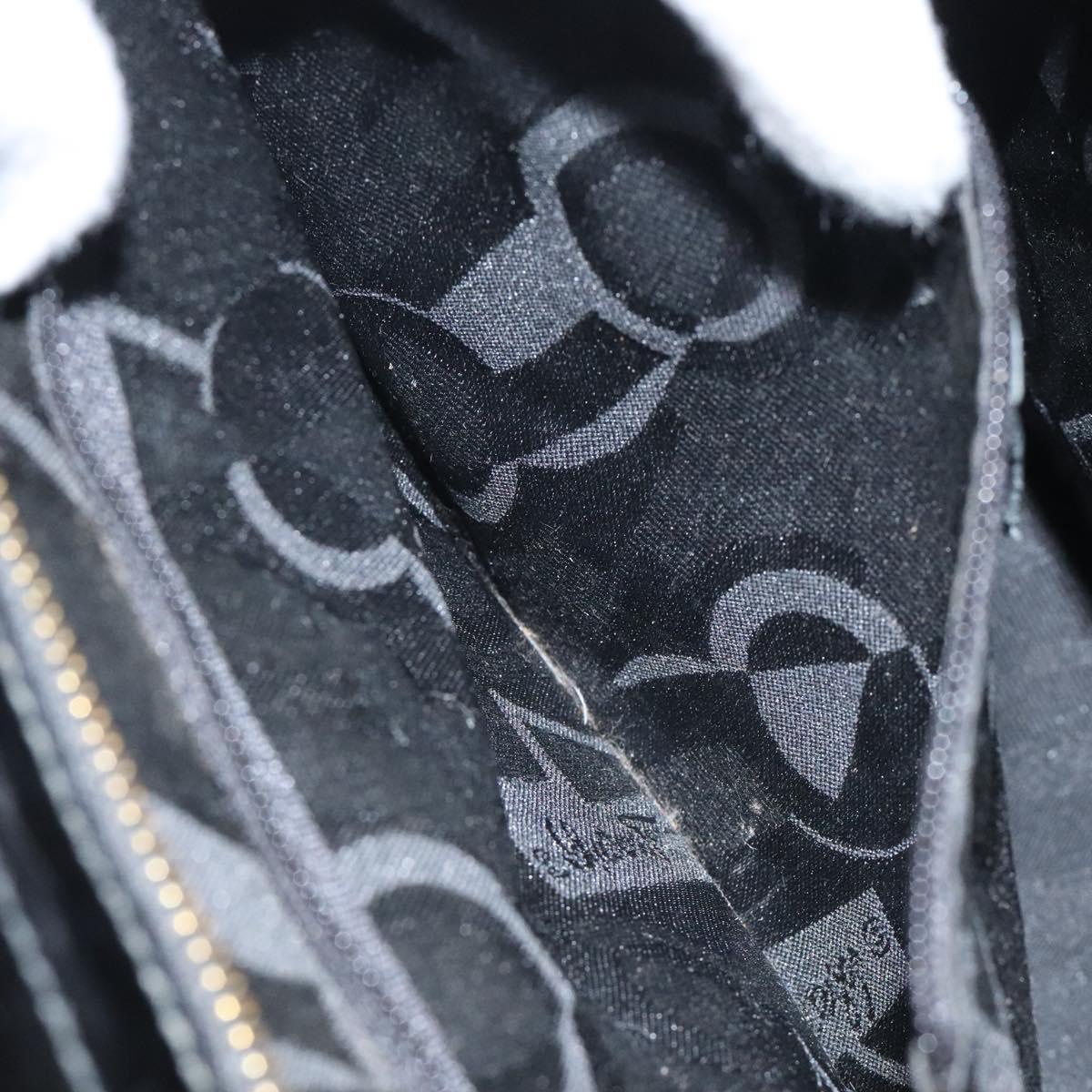 Salvatore Ferragamo Shoulder Bag Enamel Black Gold Auth bs25142