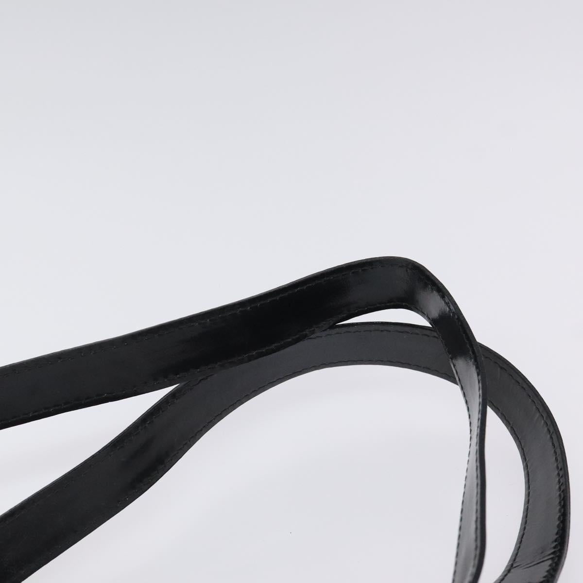 Salvatore Ferragamo Shoulder Bag Enamel Black Gold Auth bs25142