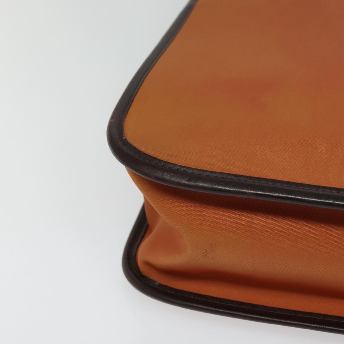 BURBERRY Hand Bag Nylon 2way Brown Silver Auth bs25146