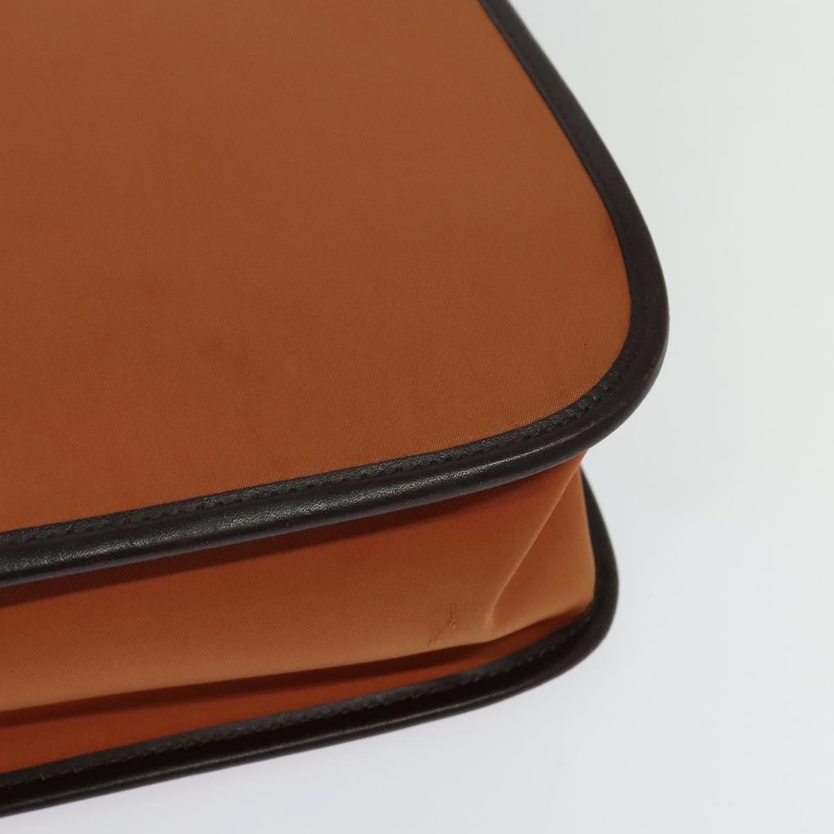 BURBERRY Hand Bag Nylon 2way Brown Silver Auth bs25146