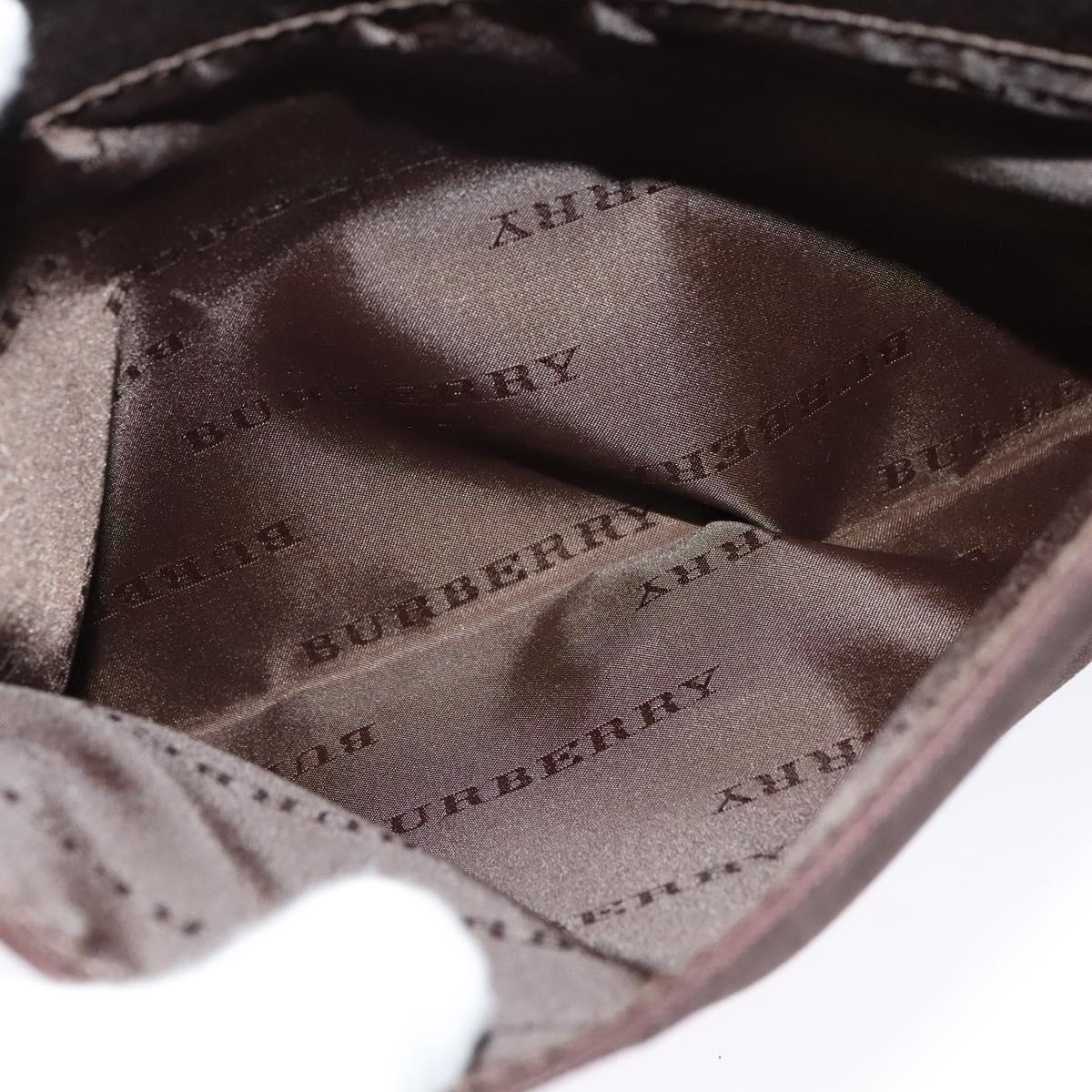 BURBERRY Shoulder Bag Canvas Brown Silver Auth bs25147