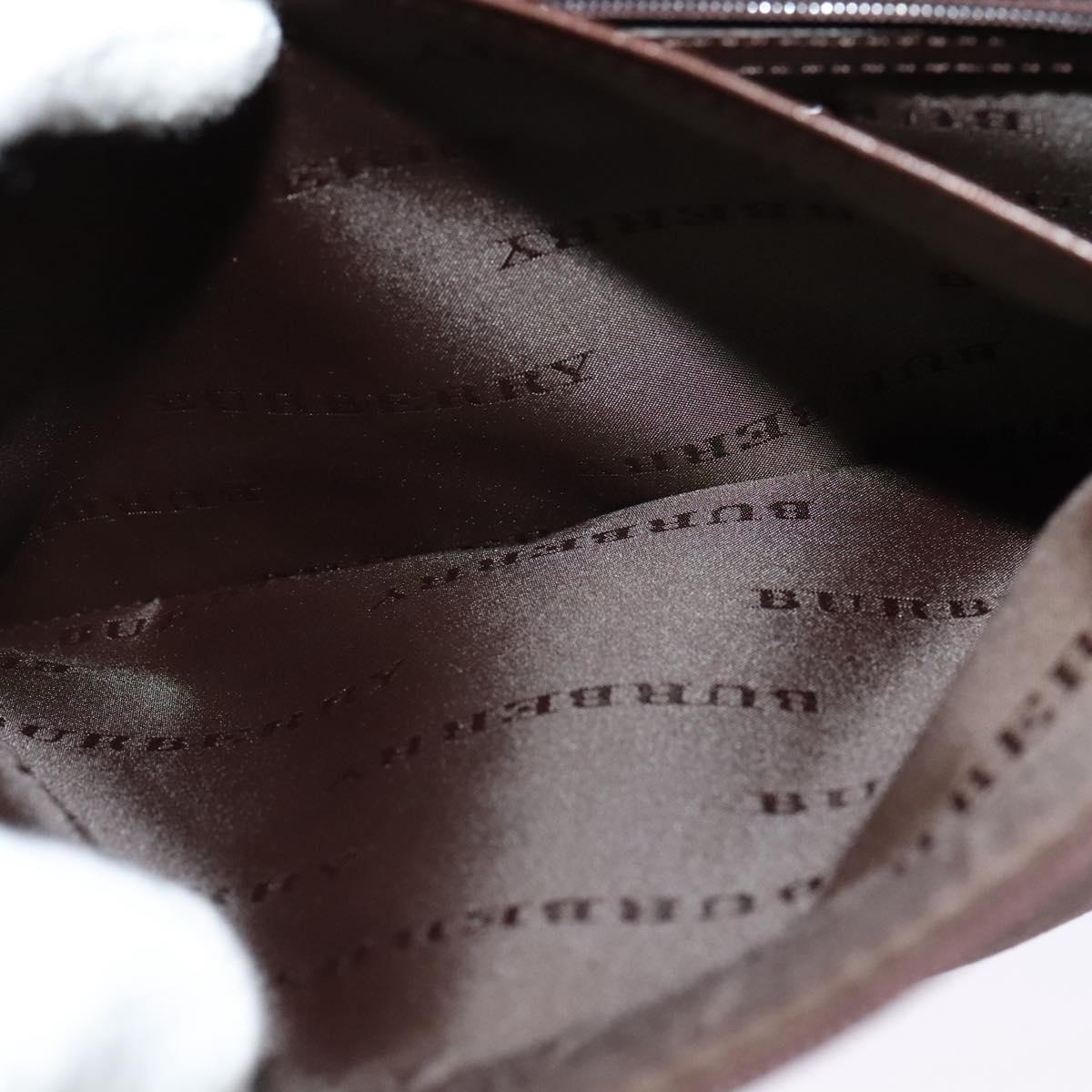 BURBERRY Shoulder Bag Canvas Brown Silver Auth bs25147