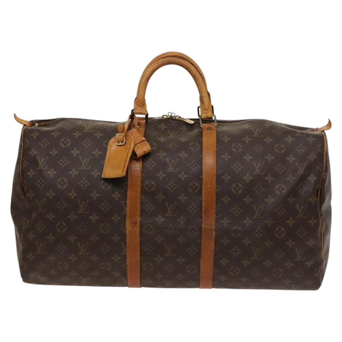 LOUIS VUITTON Monogram Keepall 55 Boston Bag M41424 LV Auth bs25156