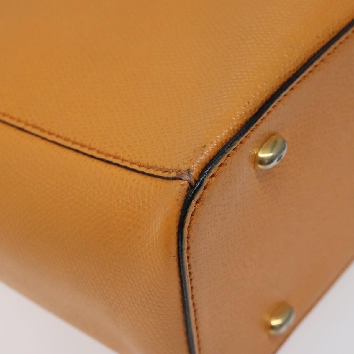 CELINE Hand Bag Leather Orange Auth bs25161