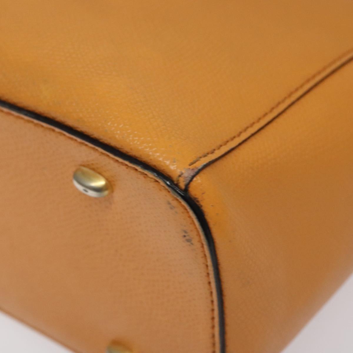 CELINE Hand Bag Leather Orange Auth bs25161