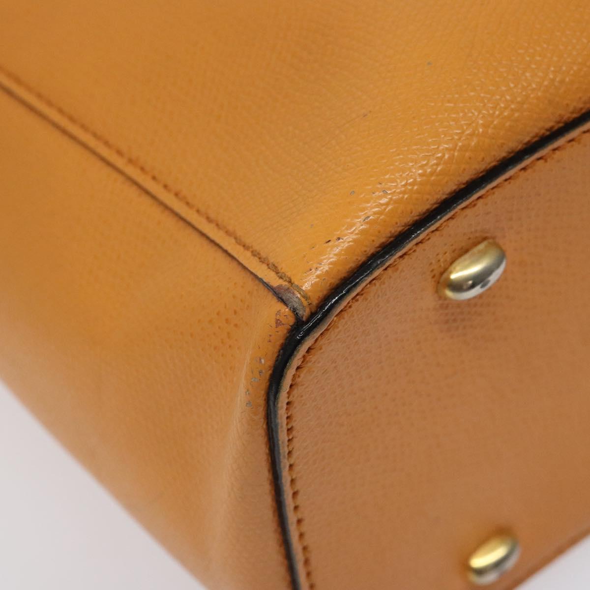 CELINE Hand Bag Leather Orange Auth bs25161