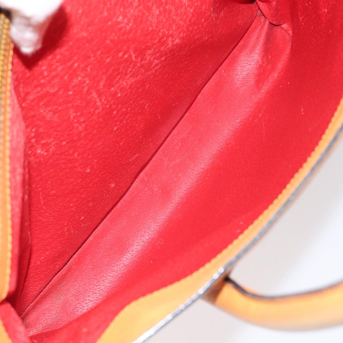 CELINE Hand Bag Leather Orange Auth bs25161