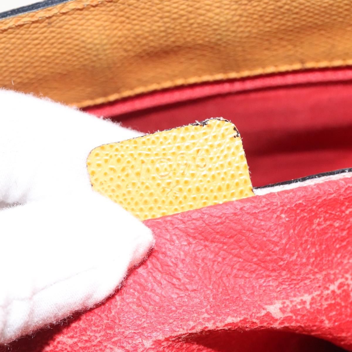 CELINE Hand Bag Leather Orange Auth bs25161