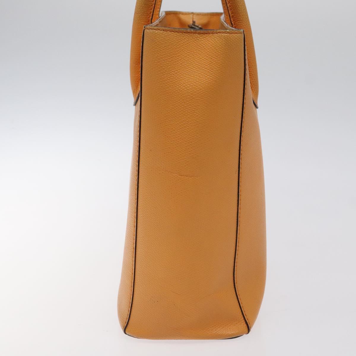 CELINE Hand Bag Leather Orange Auth bs25161