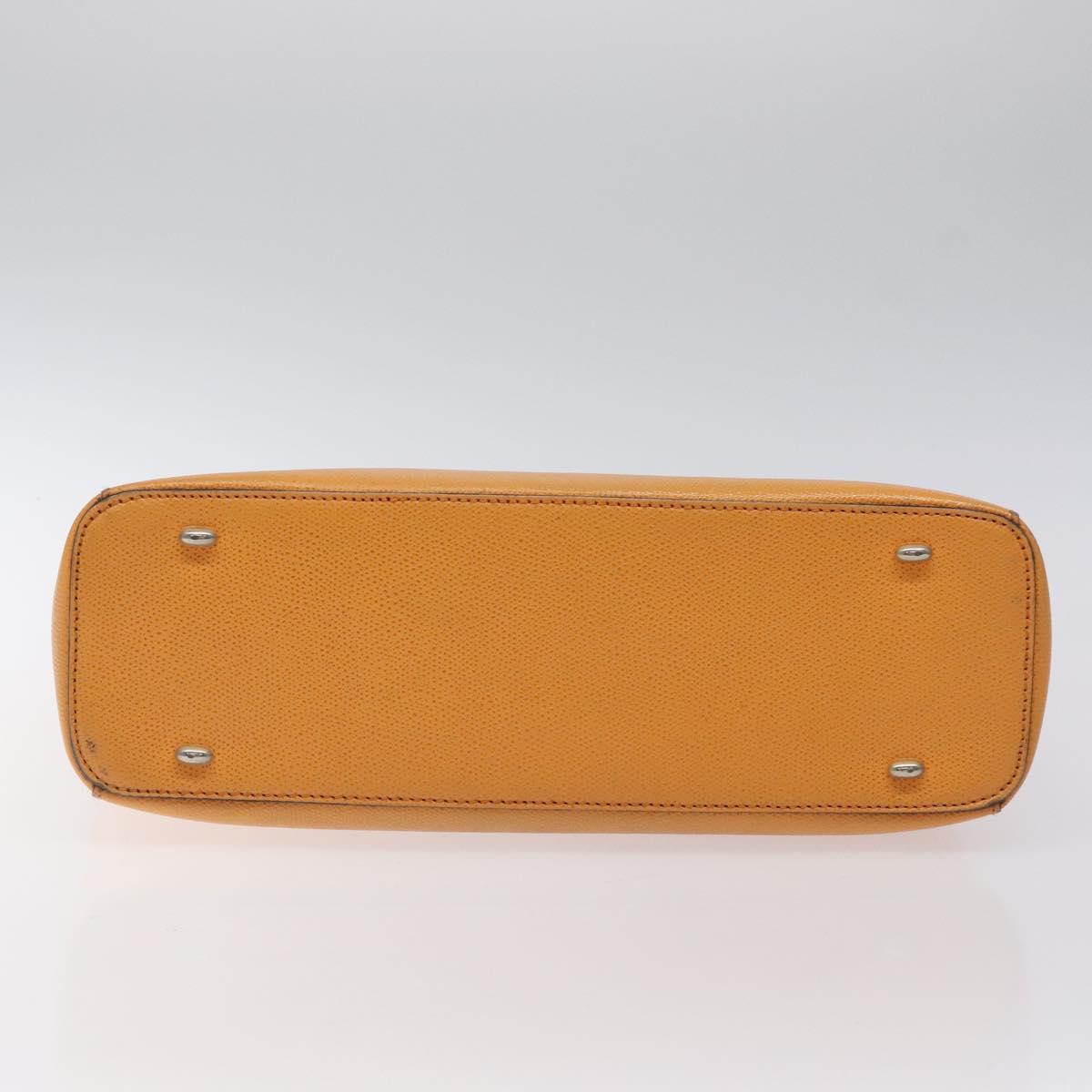 CELINE Hand Bag Leather Orange Auth bs25161