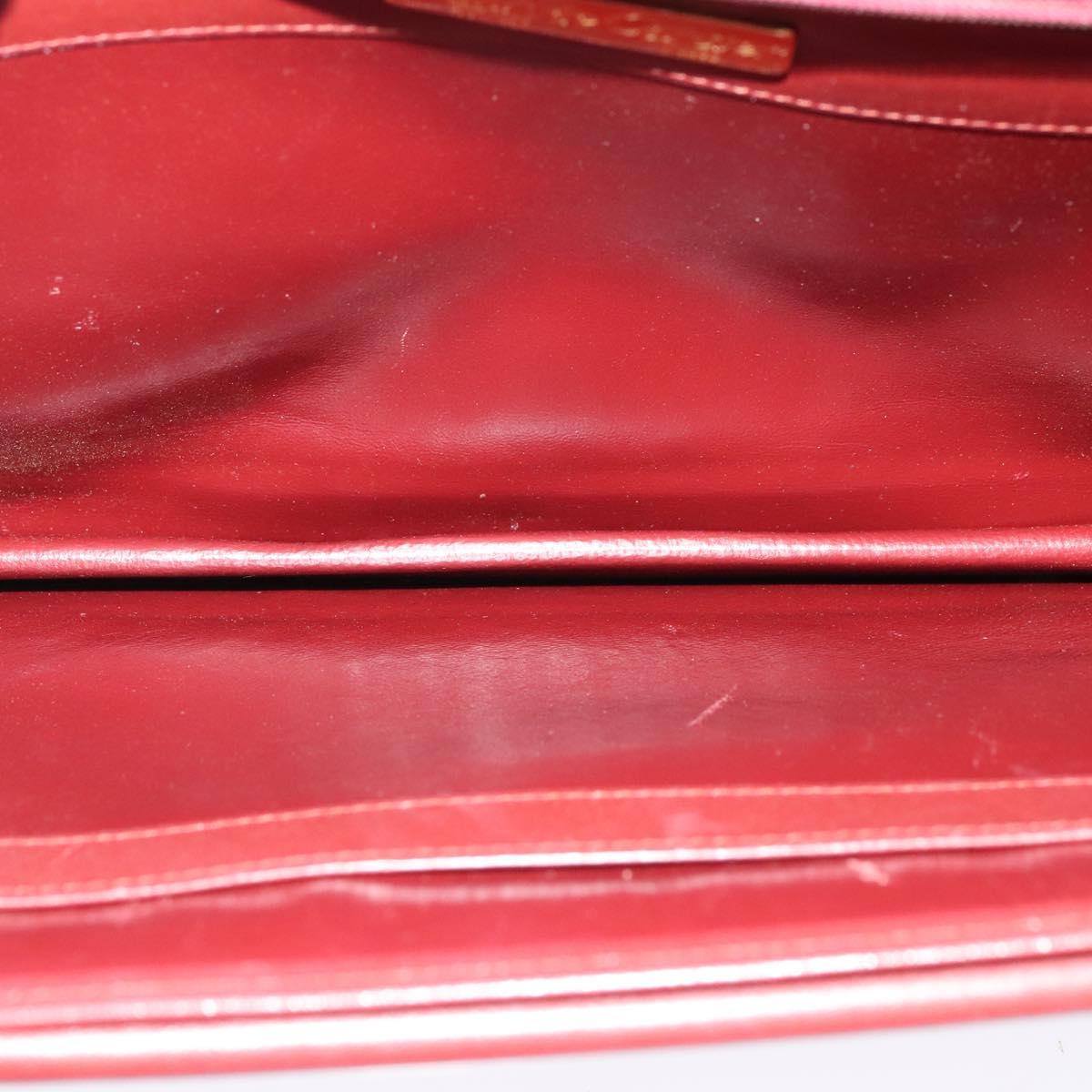 CARTIER Must Line Shoulder Bag Leather Bordeaux Gold Auth bs25166