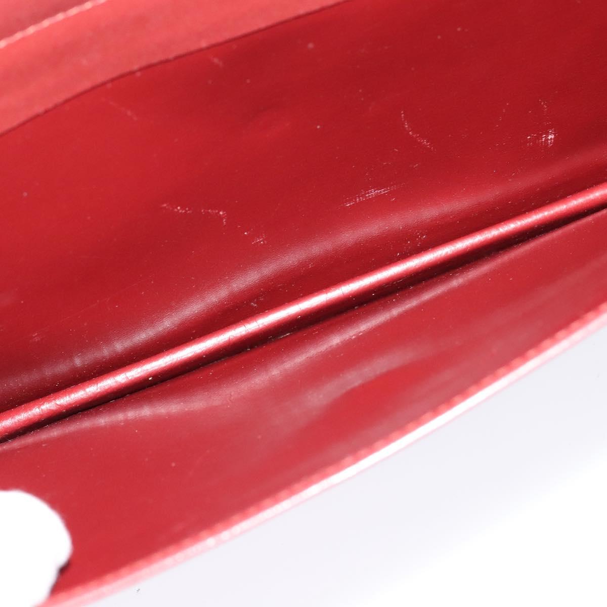 CARTIER Must Line Shoulder Bag Leather Bordeaux Gold Auth bs25166