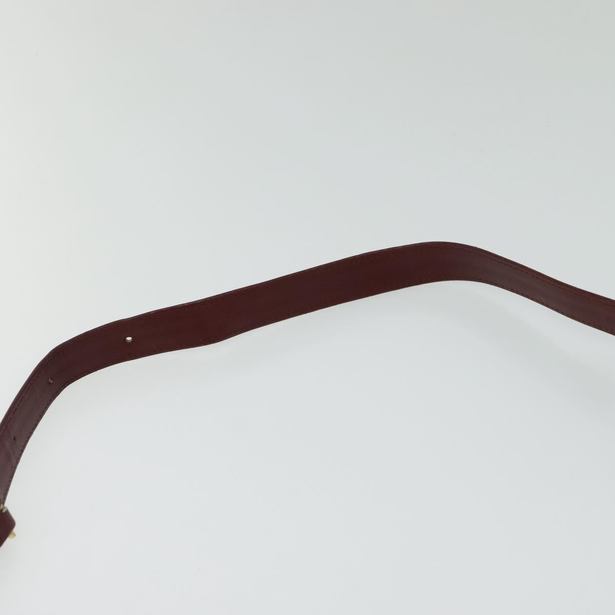 CARTIER Must Line Shoulder Bag Leather Bordeaux Gold Auth bs25166