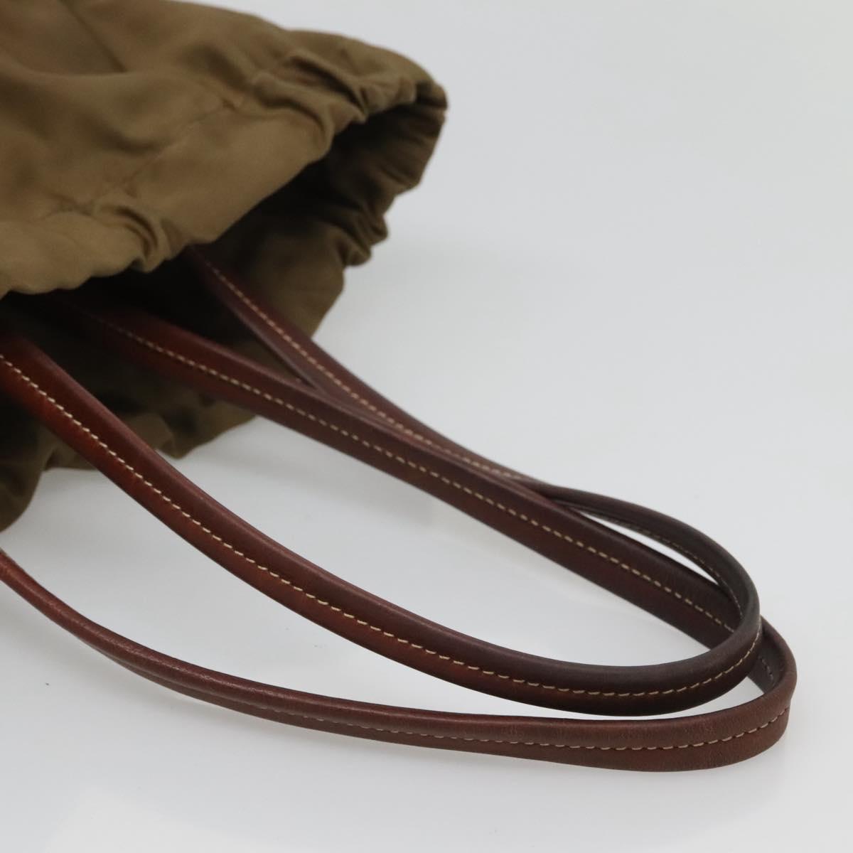 PRADA Shoulder Bag Nylon Khaki Gold Auth bs25176