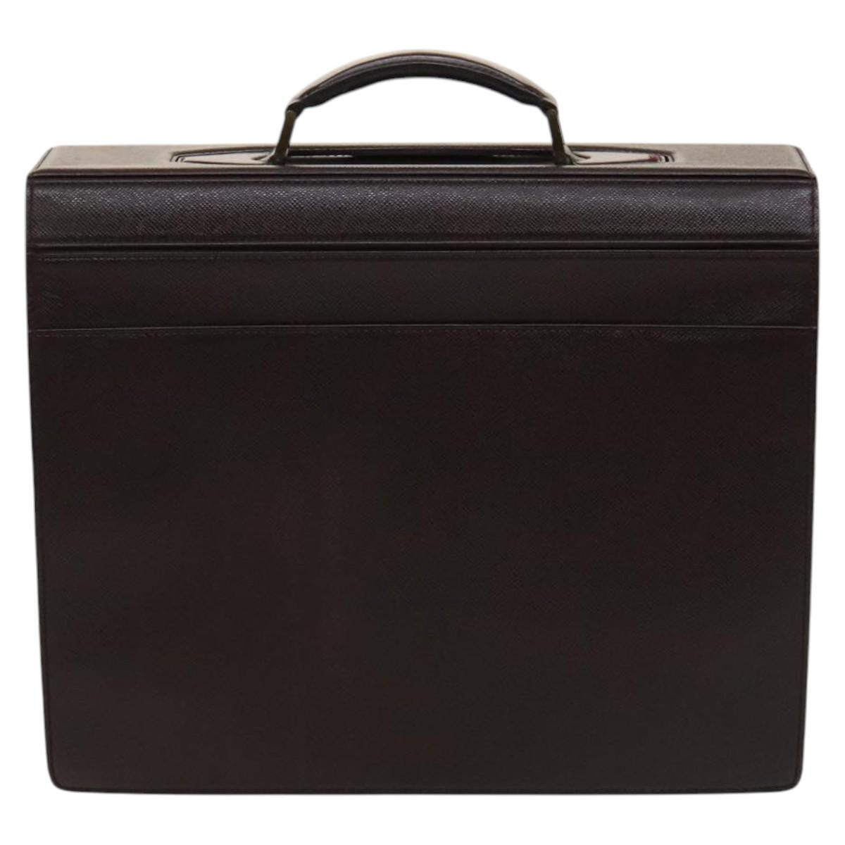 LOUIS VUITTON Taiga Leather Ural Briefcase Acajou M30026 LV Auth bs25184