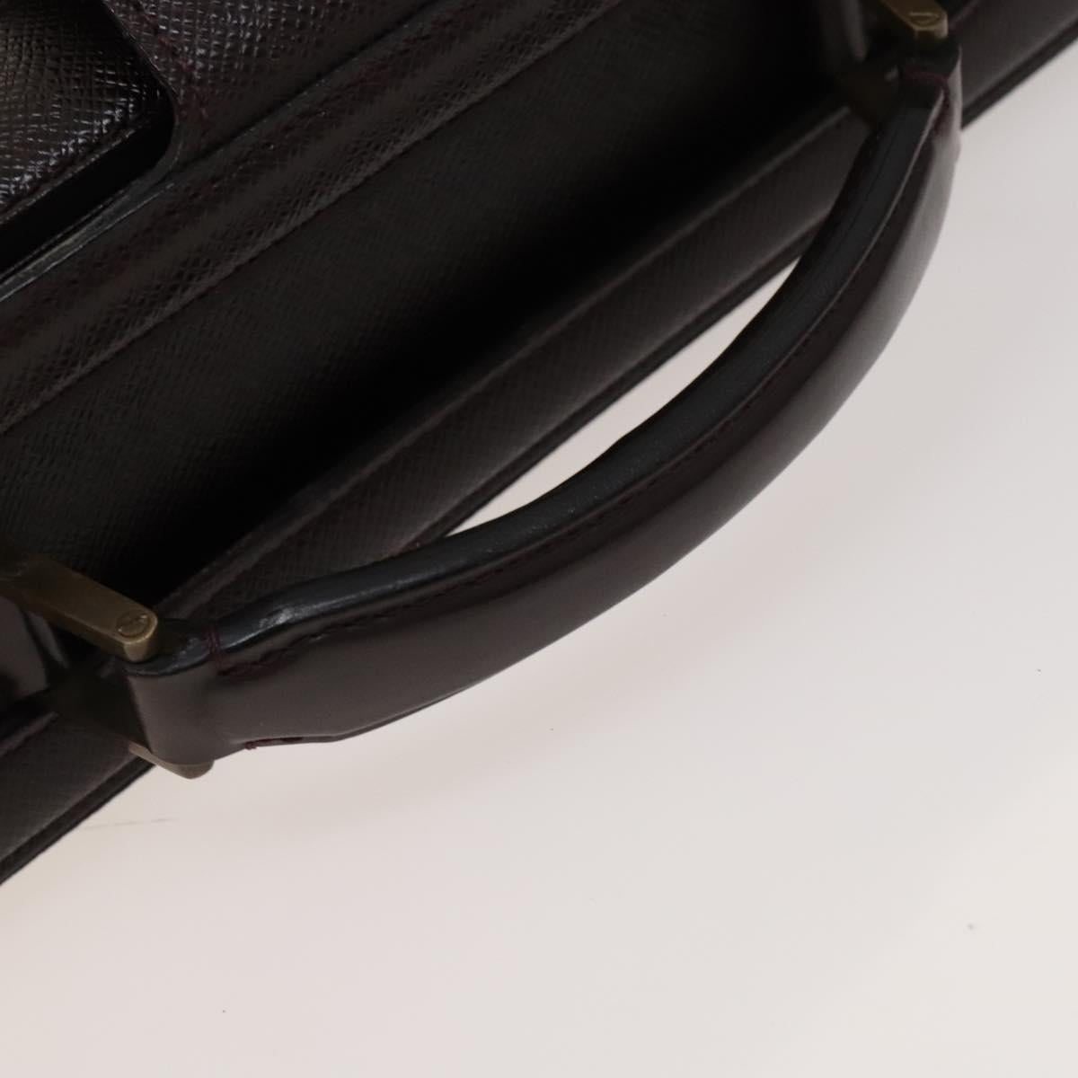 LOUIS VUITTON Taiga Leather Ural Briefcase Acajou M30026 LV Auth bs25184