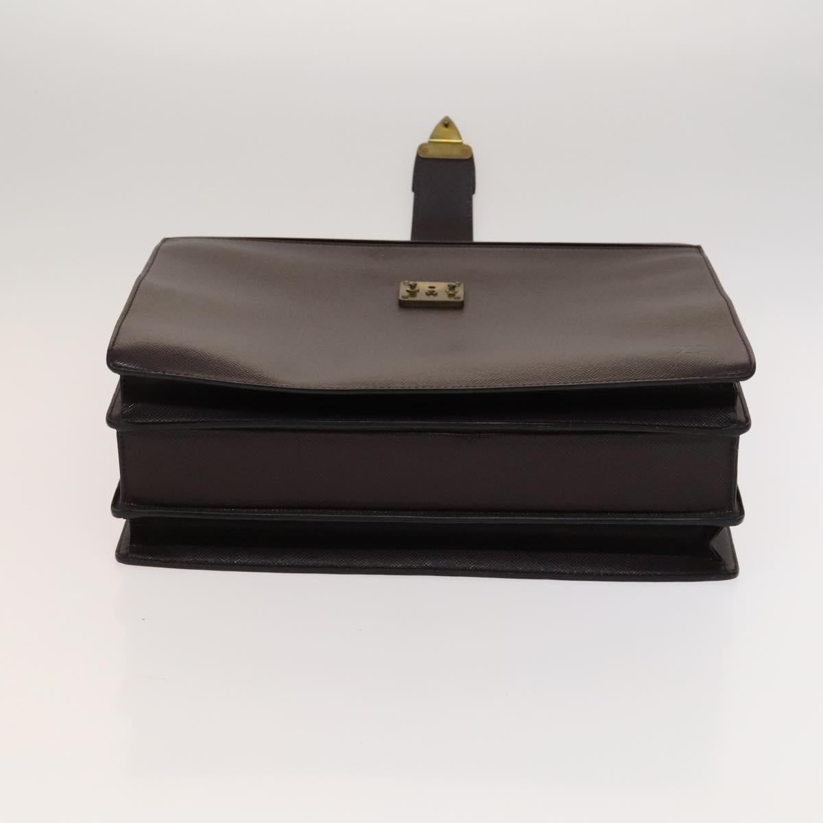 LOUIS VUITTON Taiga Leather Ural Briefcase Acajou M30026 LV Auth bs25184