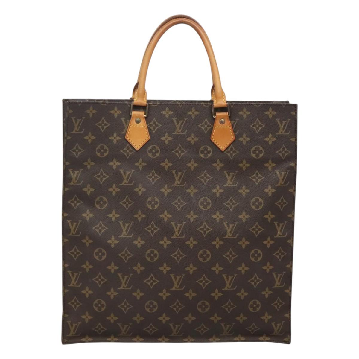 LOUIS VUITTON Monogram Sac Plat Hand Bag M51140 LV Auth bs25201