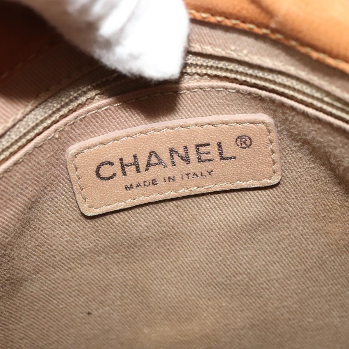 CHANEL Chain Shoulder Bag Leather Brown Silver CC Auth bs25207