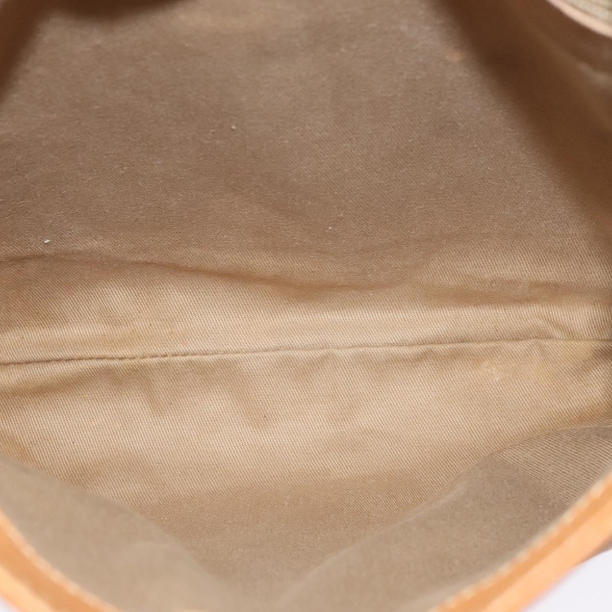 CHANEL Chain Shoulder Bag Leather Brown Silver CC Auth bs25207