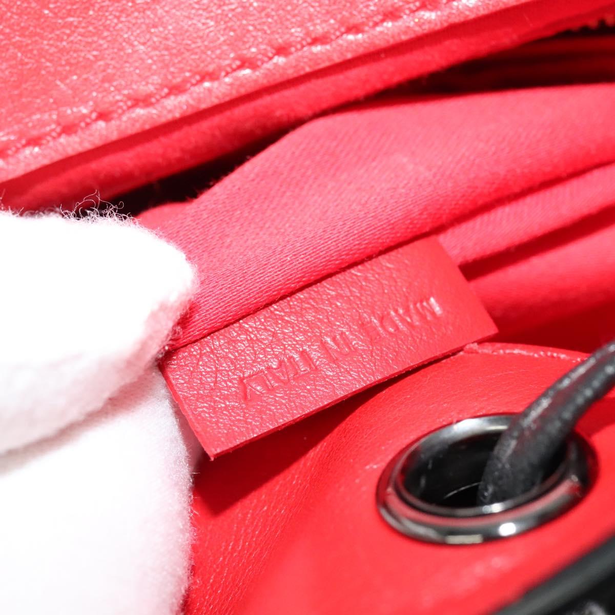 Christian Louboutin Backpack Leather Black Silver Auth bs25217