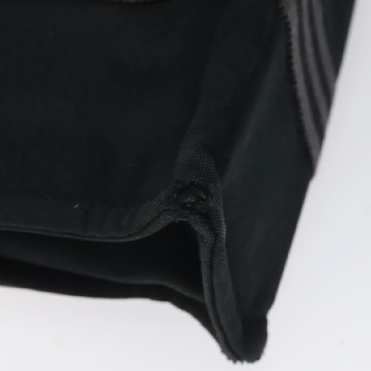 HERMES Fourre Tout PM Hand Bag Canvas Black Gray Silver Auth bs25218
