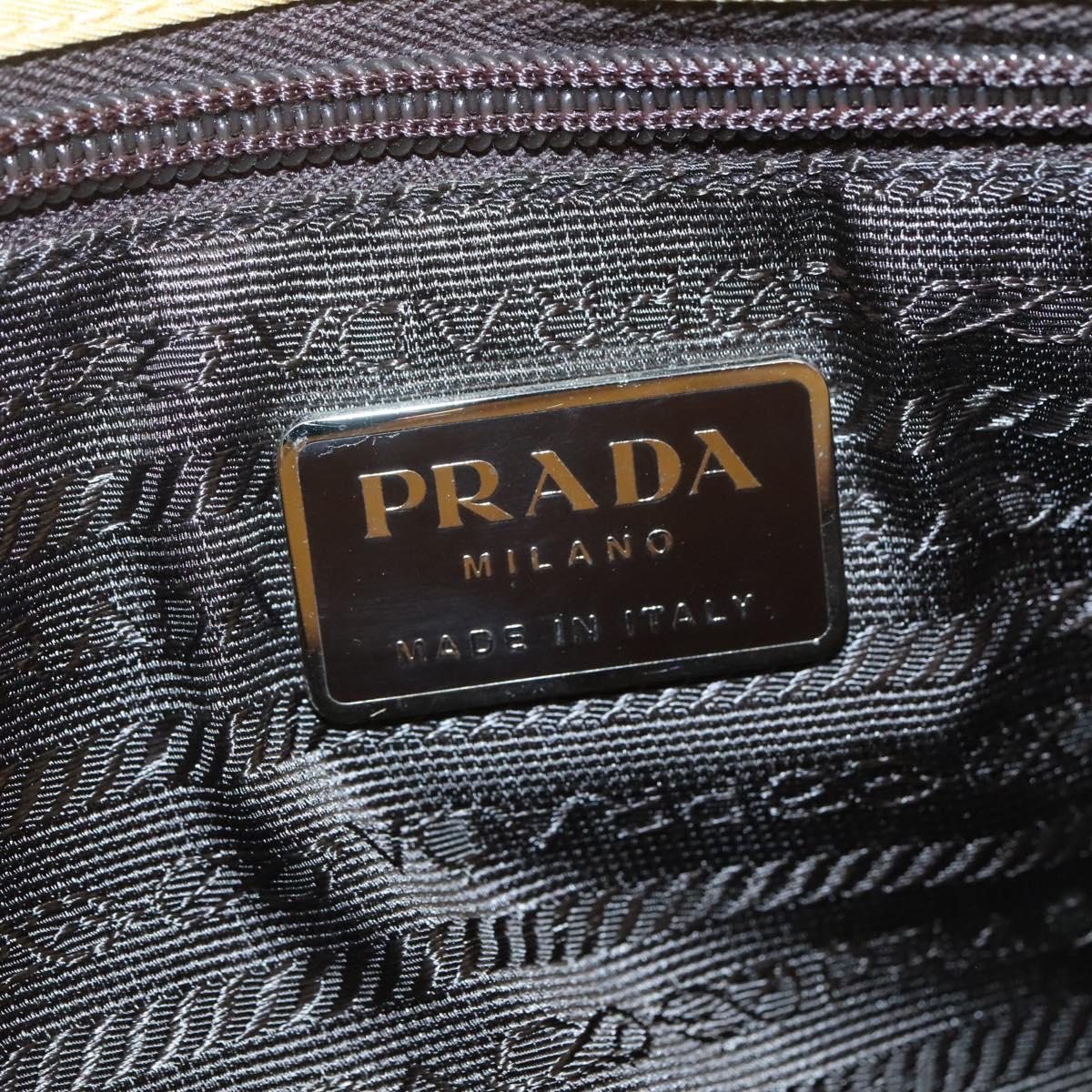 PRADA Hand Bag Nylon Yellow Silver Auth bs25222