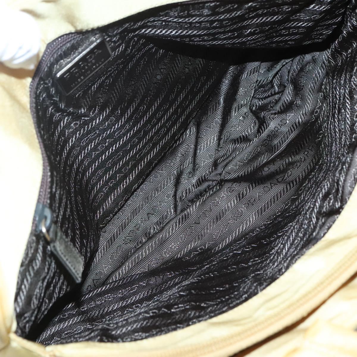 PRADA Hand Bag Nylon Yellow Silver Auth bs25222