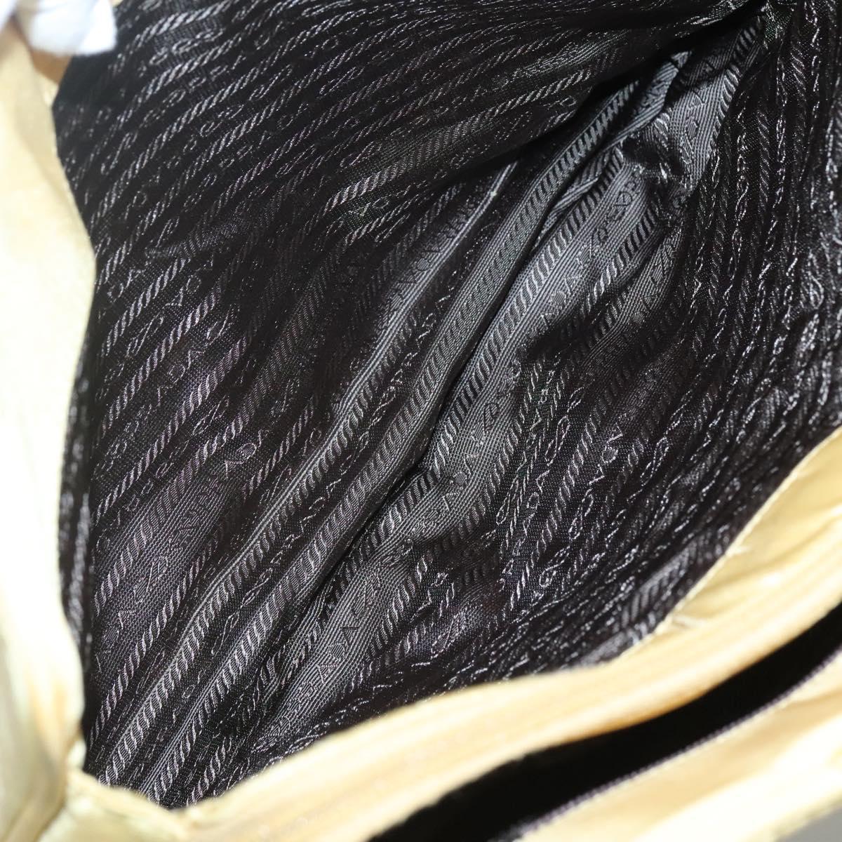 PRADA Hand Bag Nylon Yellow Silver Auth bs25222