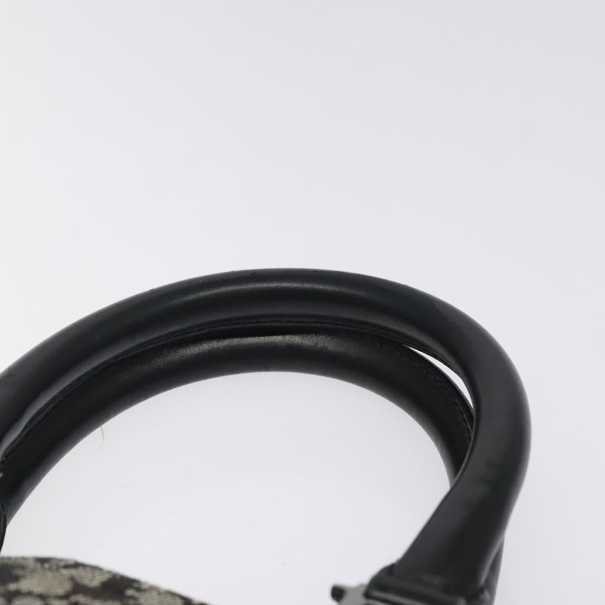 Christian Dior Trotter Canvas Hand Bag Black Silver Auth bs25227