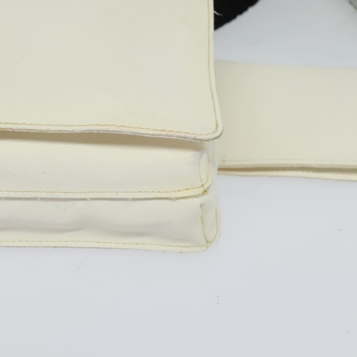 CHANEL Waist Bag Nylon White CC Auth bs25229