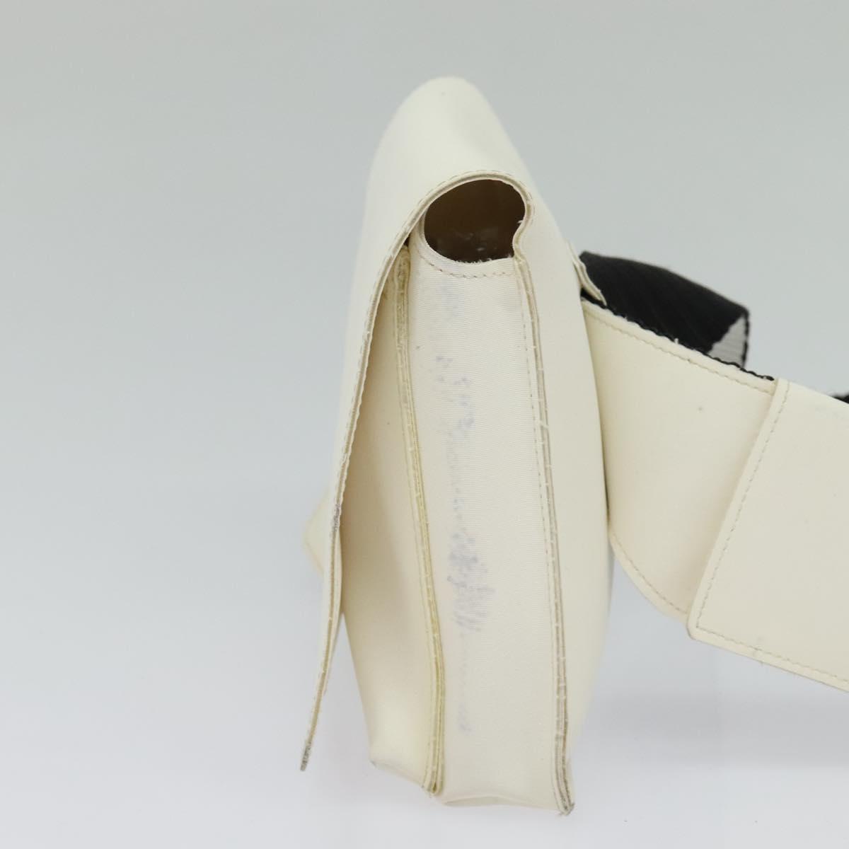 CHANEL Waist Bag Nylon White CC Auth bs25229