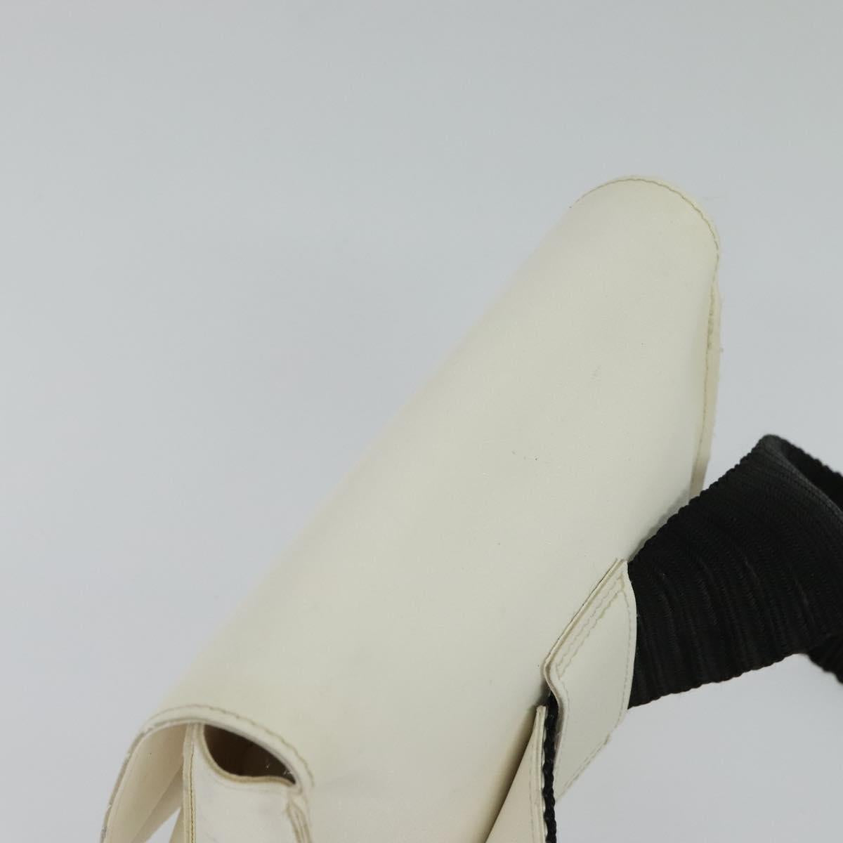 CHANEL Waist Bag Nylon White CC Auth bs25229